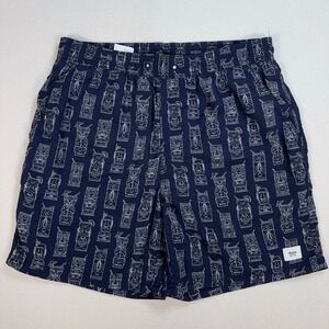 Katin Tiki Volley Swim Trunks Mens S Navy Mesh Lined Pocket Nylon *No Drawstring